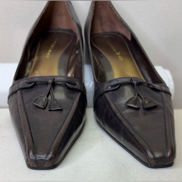 Bandolino Brown Leather Women's Shoes with Kitten Heel Pump Size 9.5 - Picture 15 of 16